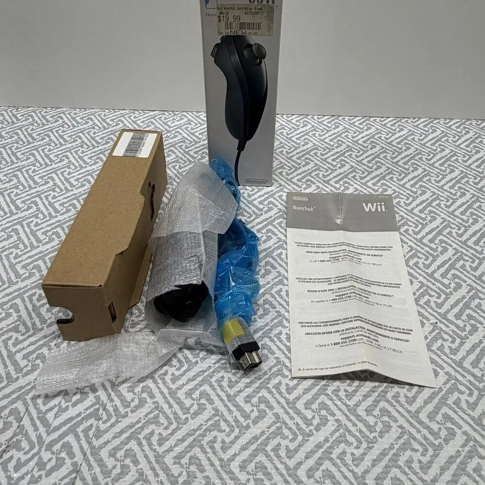 Nintendo Wii Black Nunchuk - Brand New, Open Box CIB
